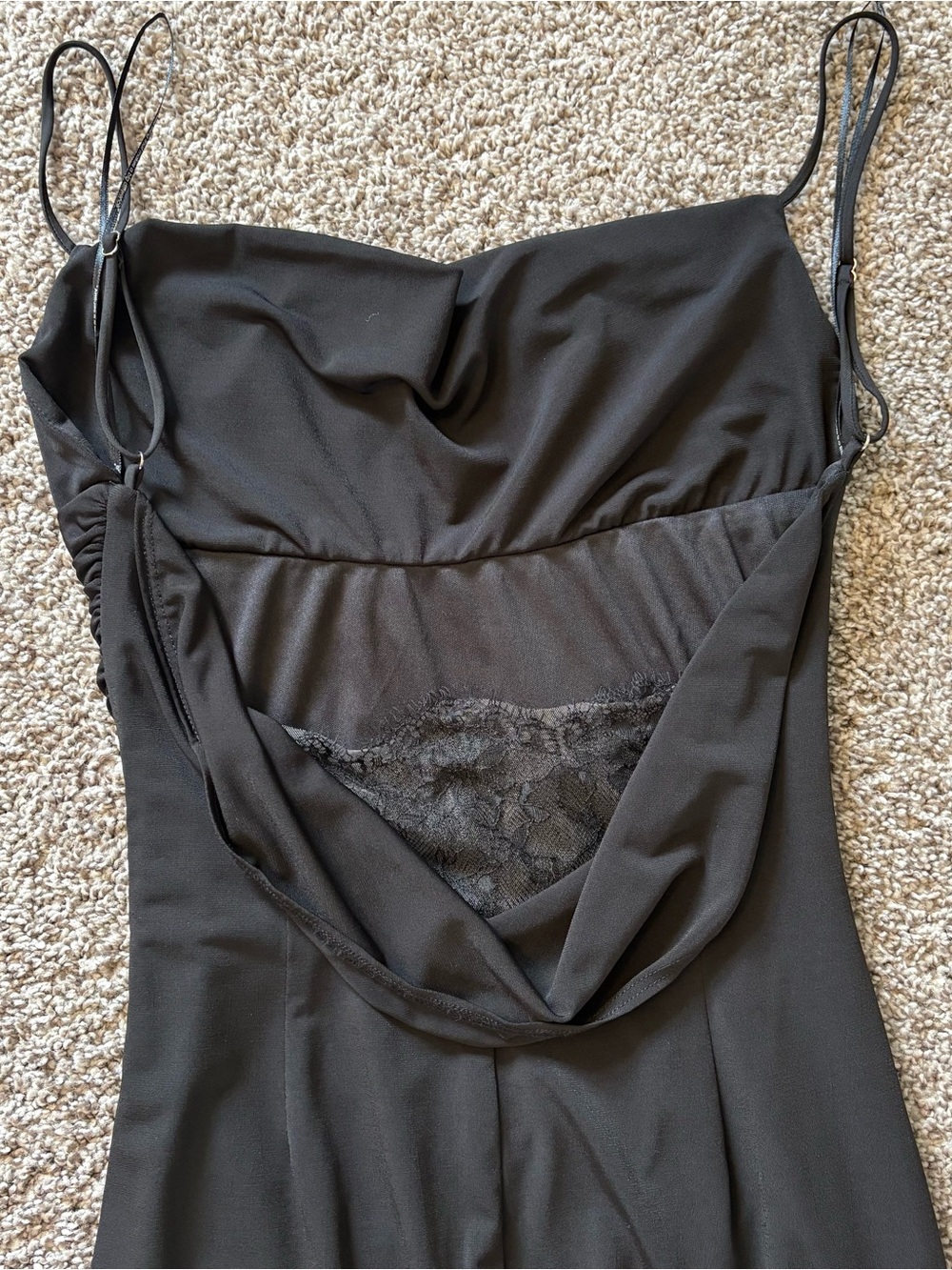 REVOLVE Katie May Surreal Black Backless Lace-Trim Slip Gown Like New - Picture 6 of 7